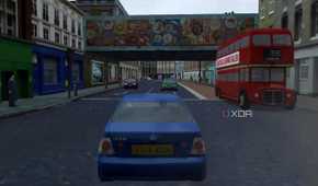 A screenshot from the 2002 PS2 game, The Getaway.
