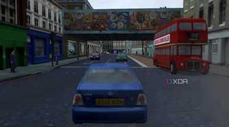 A screenshot from the 2002 PS2 game, The Getaway.
