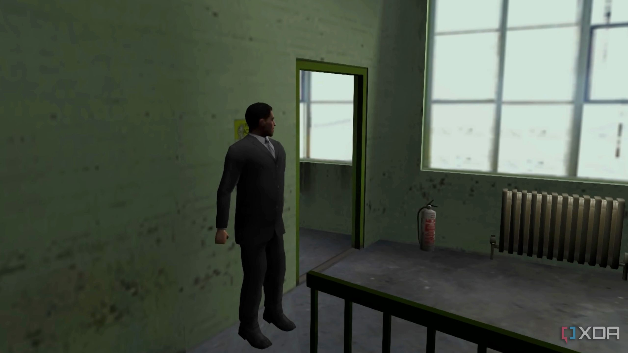 A screenshot from the 2002 PS2 game, The Getaway.