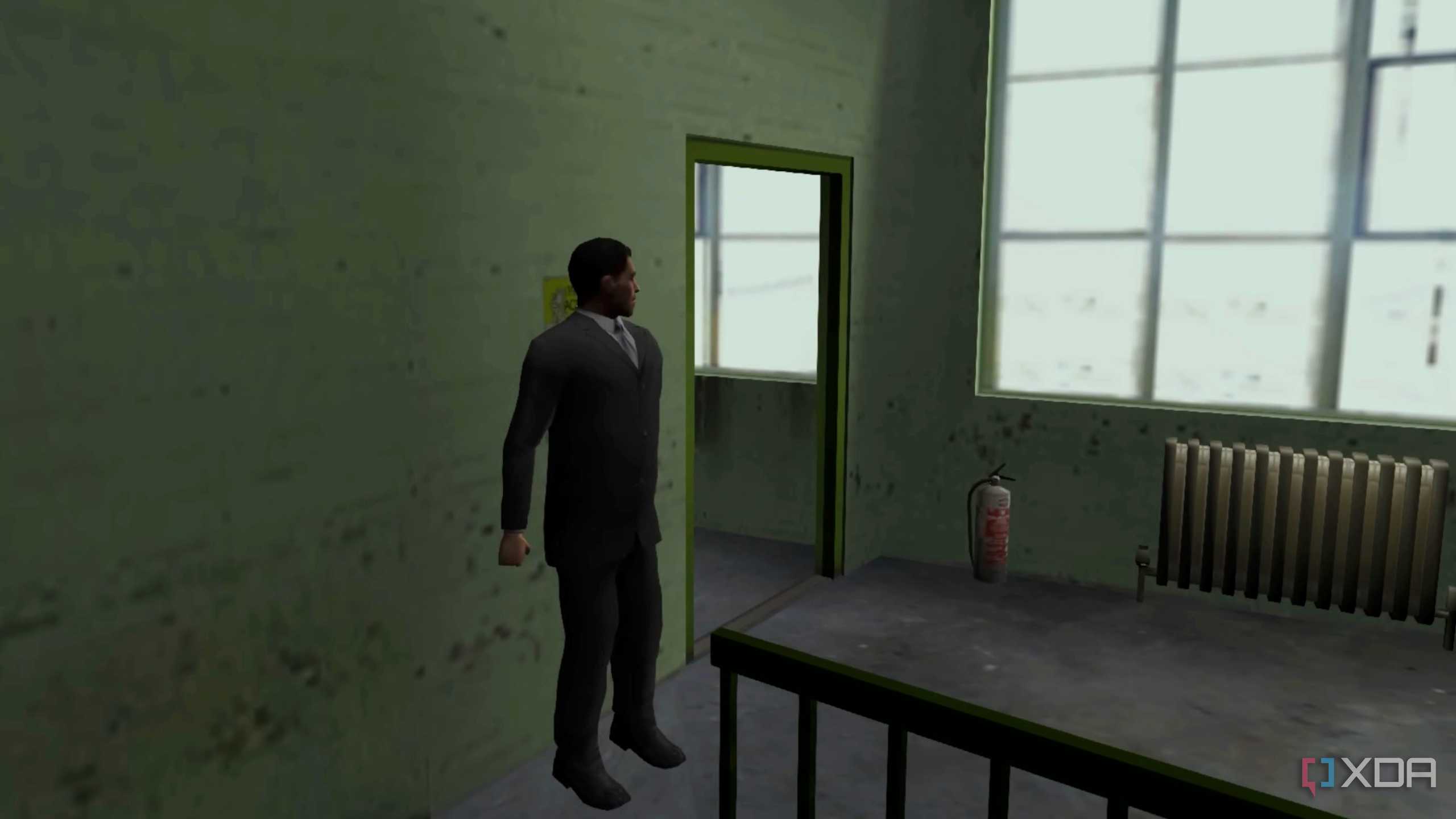 A screenshot from the 2002 PS2 game, The Getaway.