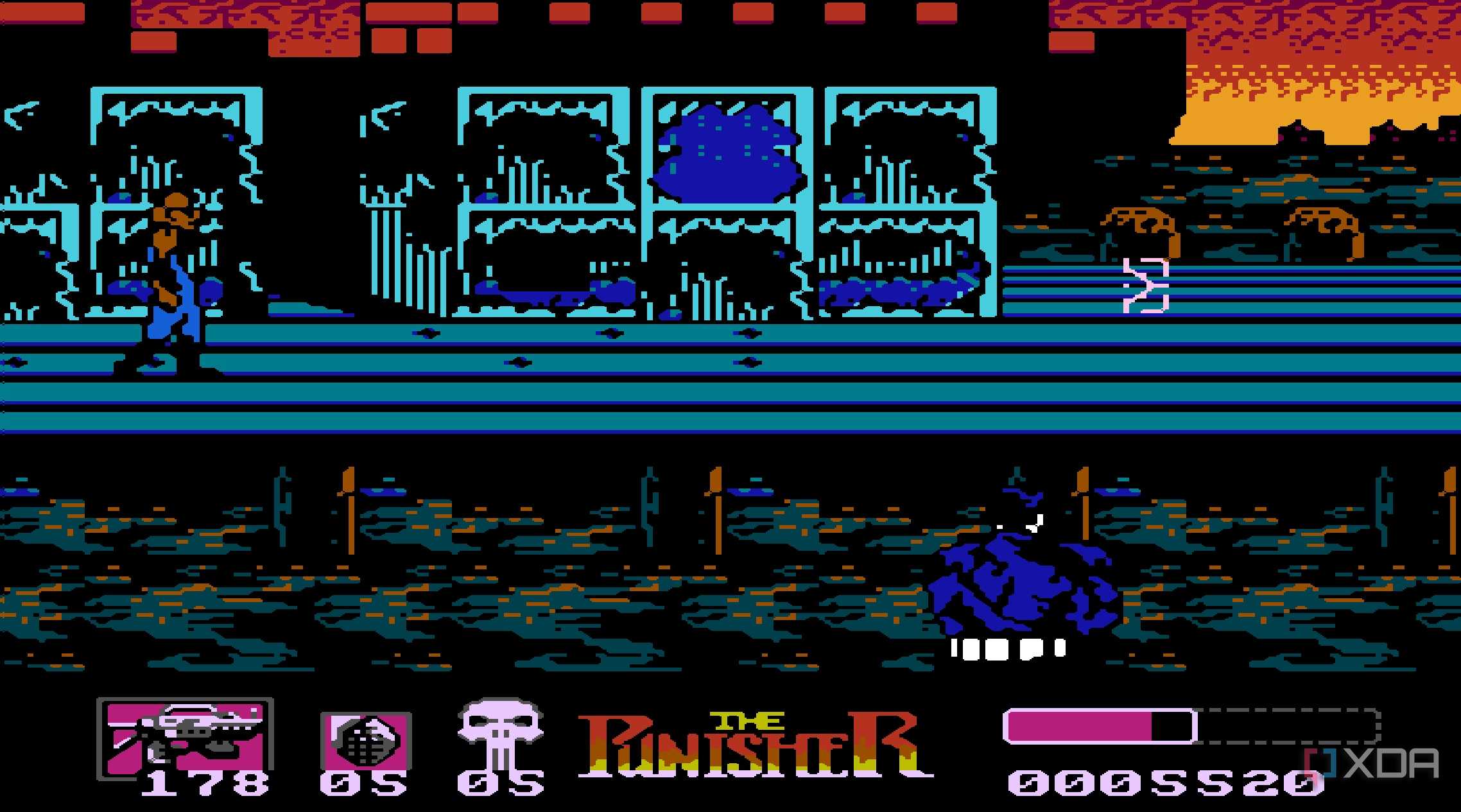 Screenshot from the NES game The Punisher.