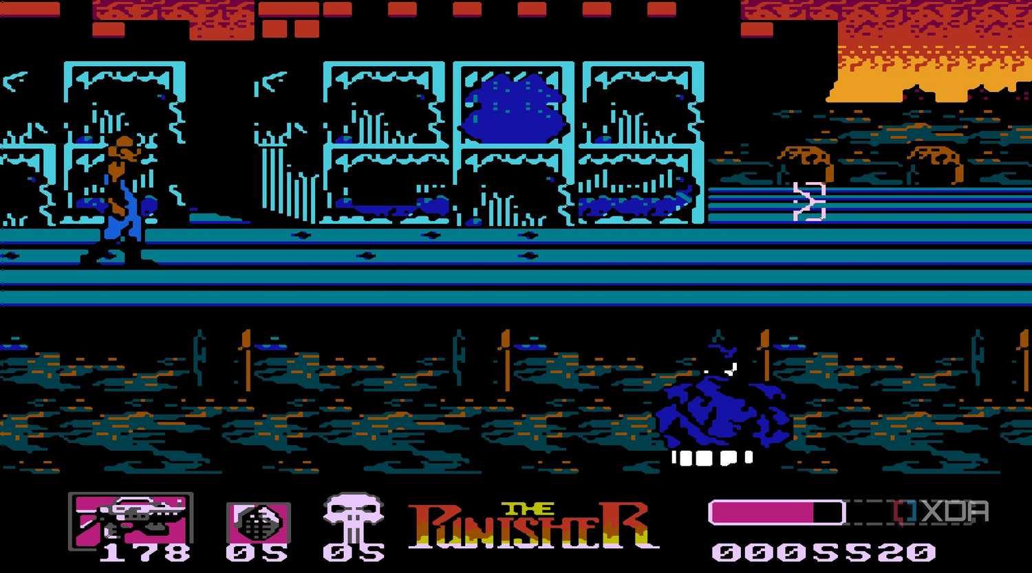 Screenshot from the NES game The Punisher.