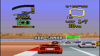 Race screenshot from the SNES game Top Gear 2.