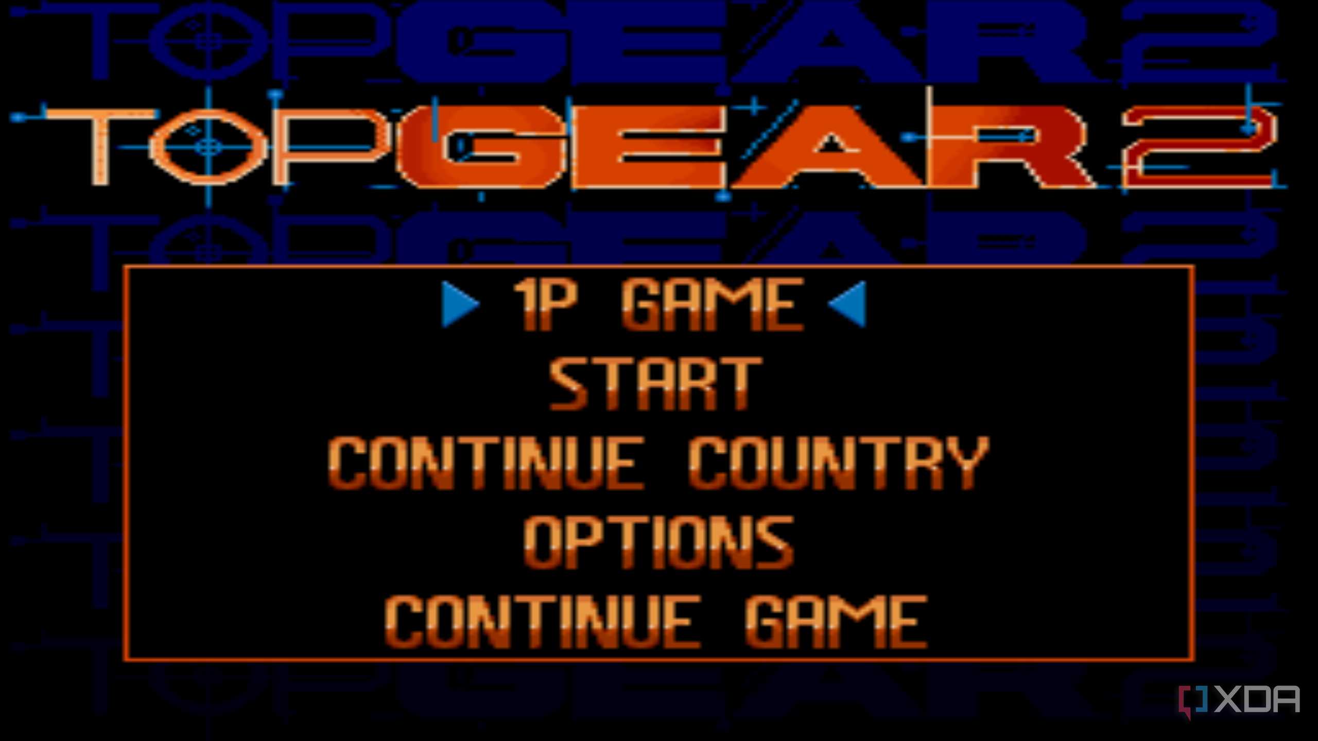 Title screen from the SNES game Top Gear 2.