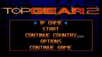 Title screen from the SNES game Top Gear 2.