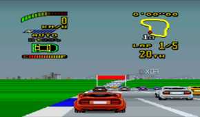 Racing in the SNES game Top Gear 2.