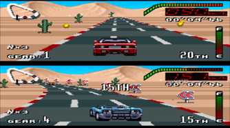 Gameplay from the SNES game Top Gear.