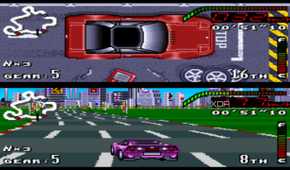 Pit lane entry in the SNES game Top Gear.