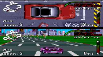 Pit lane entry in the SNES game Top Gear.