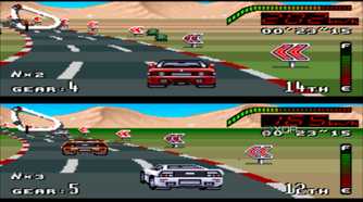 Gameplay from the SNES game Top Gear.