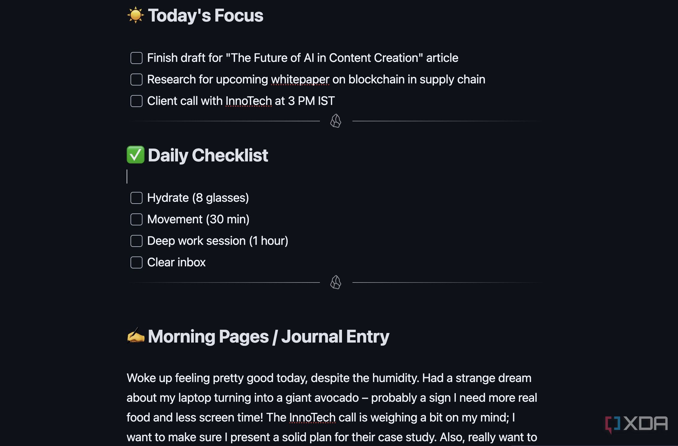 интерфейс программы Obsidian