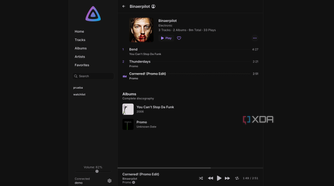Tracks overview on Jellyfin music app