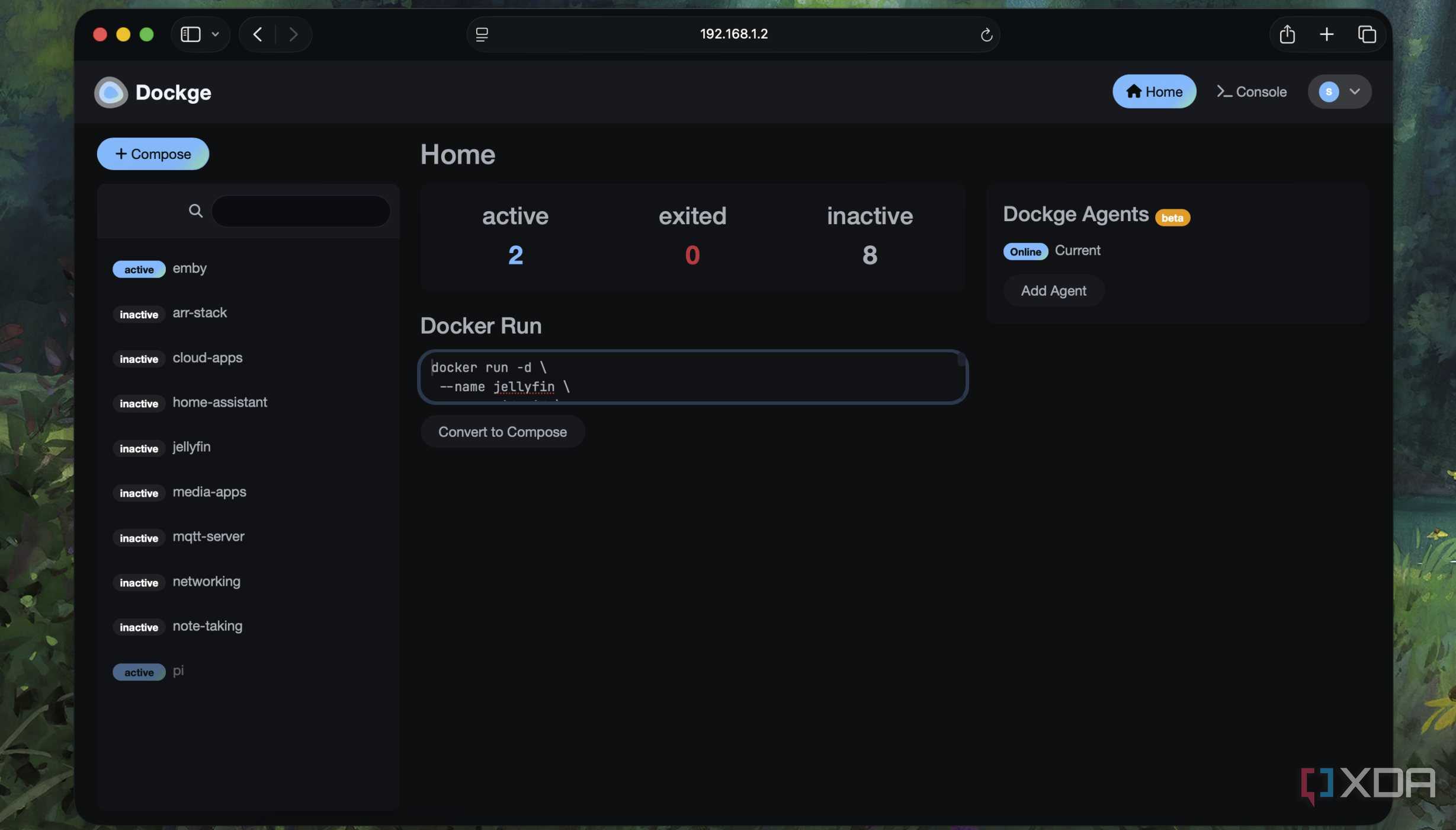 Turn Docker run to compose