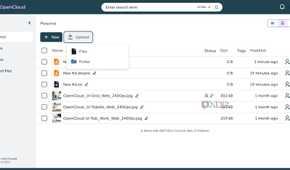 Uploading a file or folder in OpenCloud