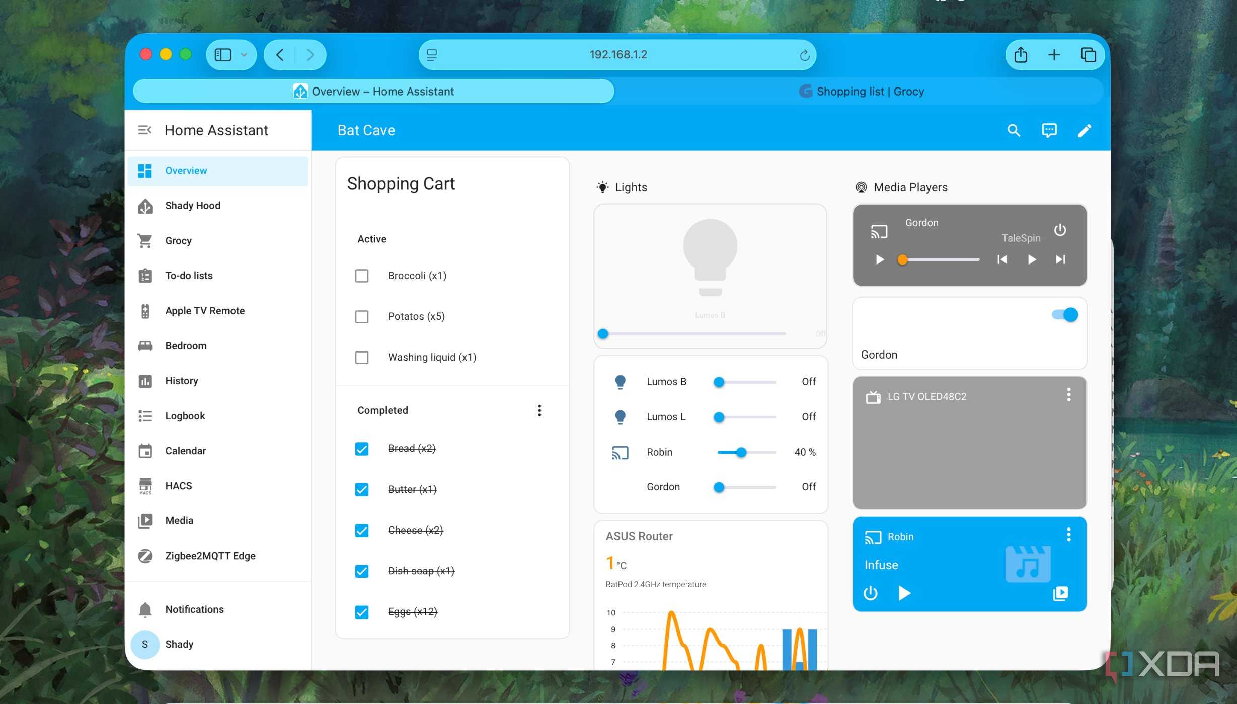 Used Grocy Shopping List card in Home Assistant