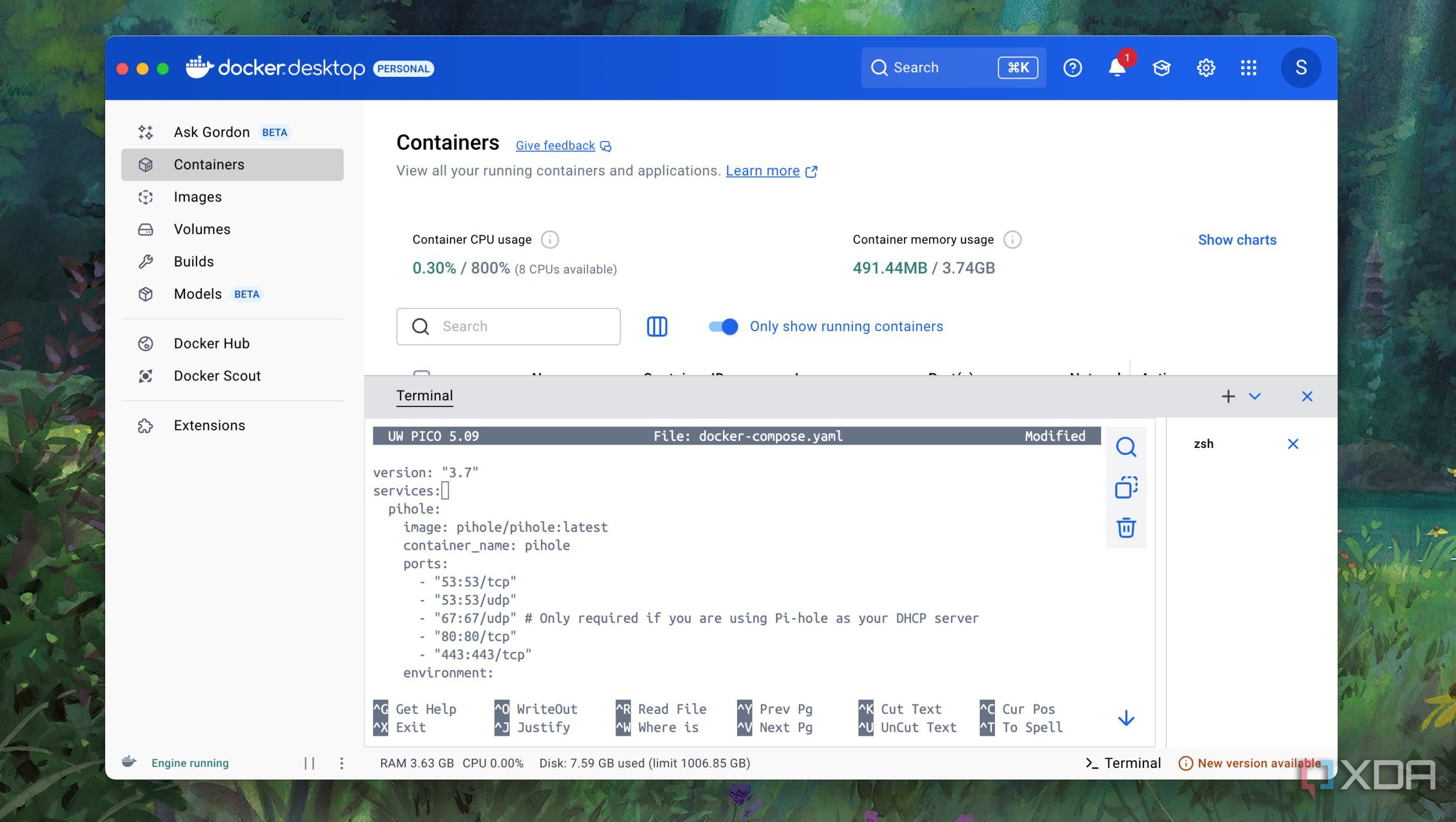 Using Docker compose in Docker desktop app