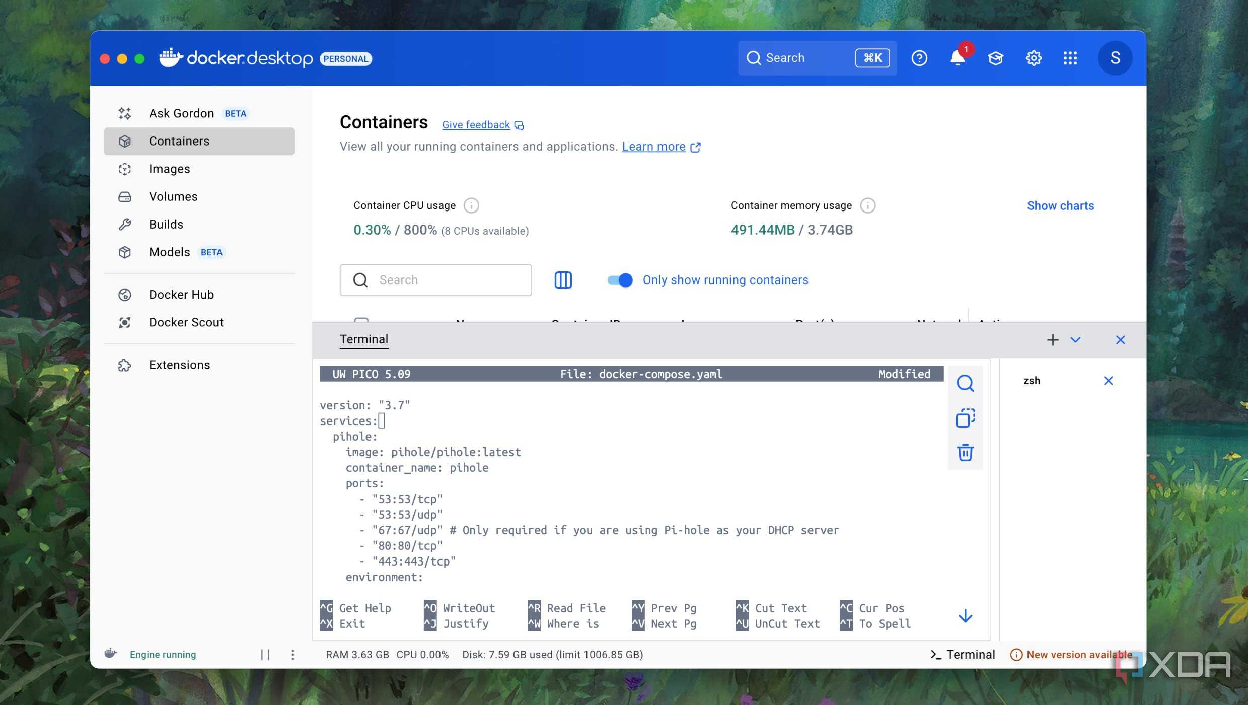 Using Docker compose in Docker desktop app