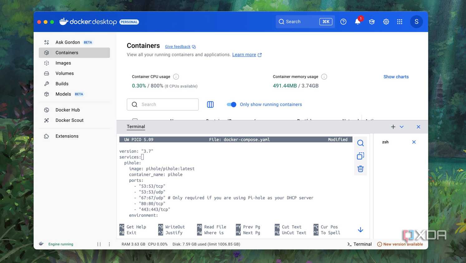 Using Docker compose in Docker desktop app