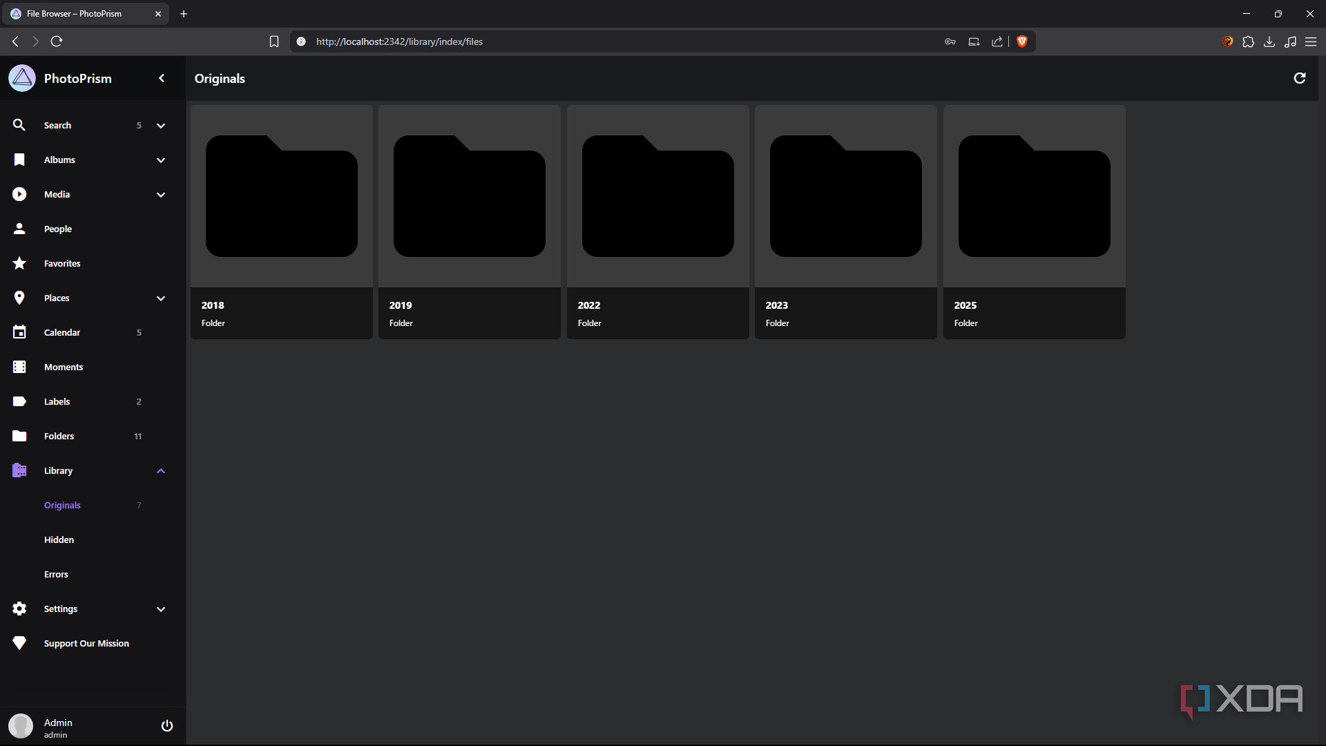 Viewing folders in PhotoPrism