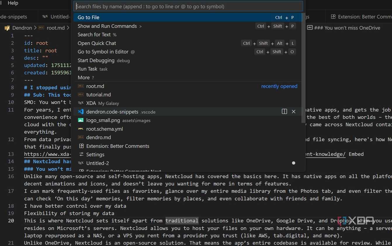 Search for Dendron extension