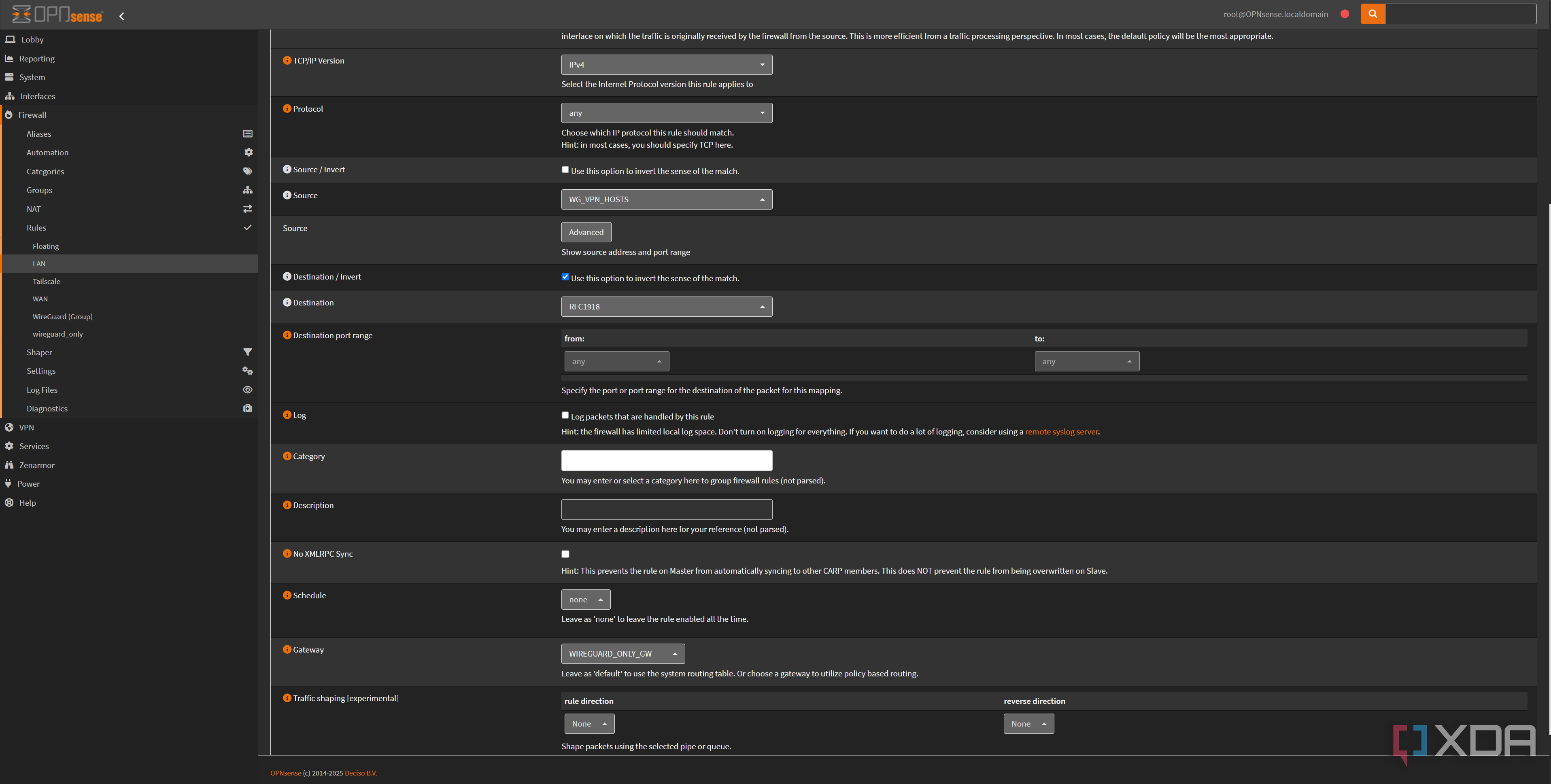 wireguard-opnsense-force-traffic-gateway