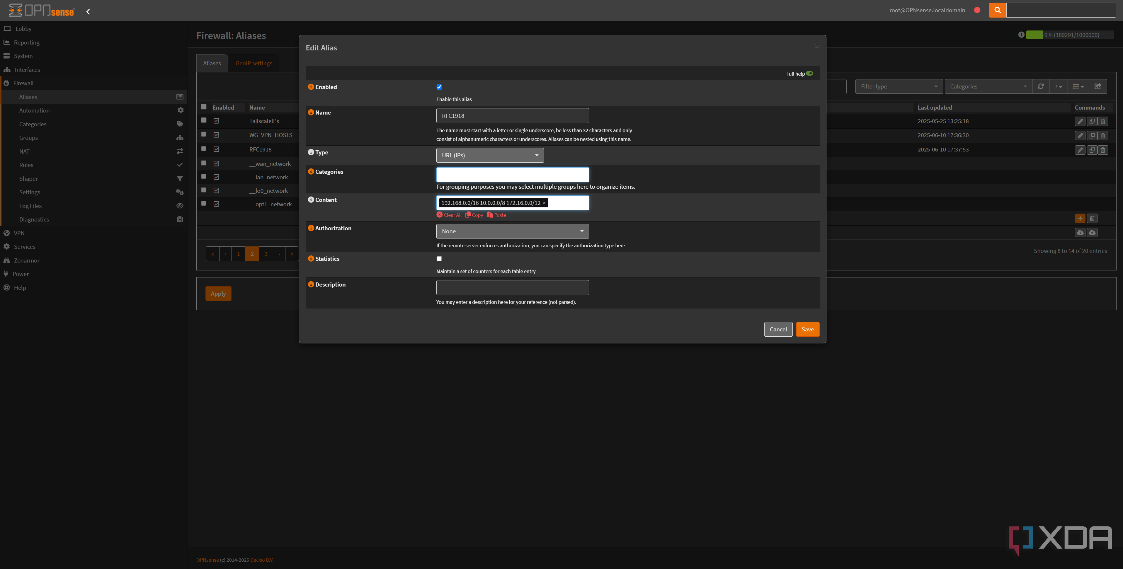 wireguard-opnsense-rfc1918-alias