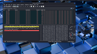 wireshark displaying packets