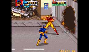 A screenshot from the arcade game X-Men.