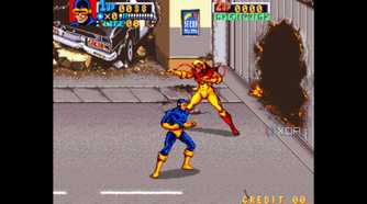 A screenshot from the arcade game X-Men.