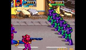 A screenshot from the arcade game X-Men.