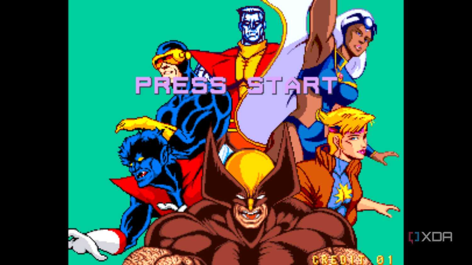 A screenshot from the arcade game X-Men.