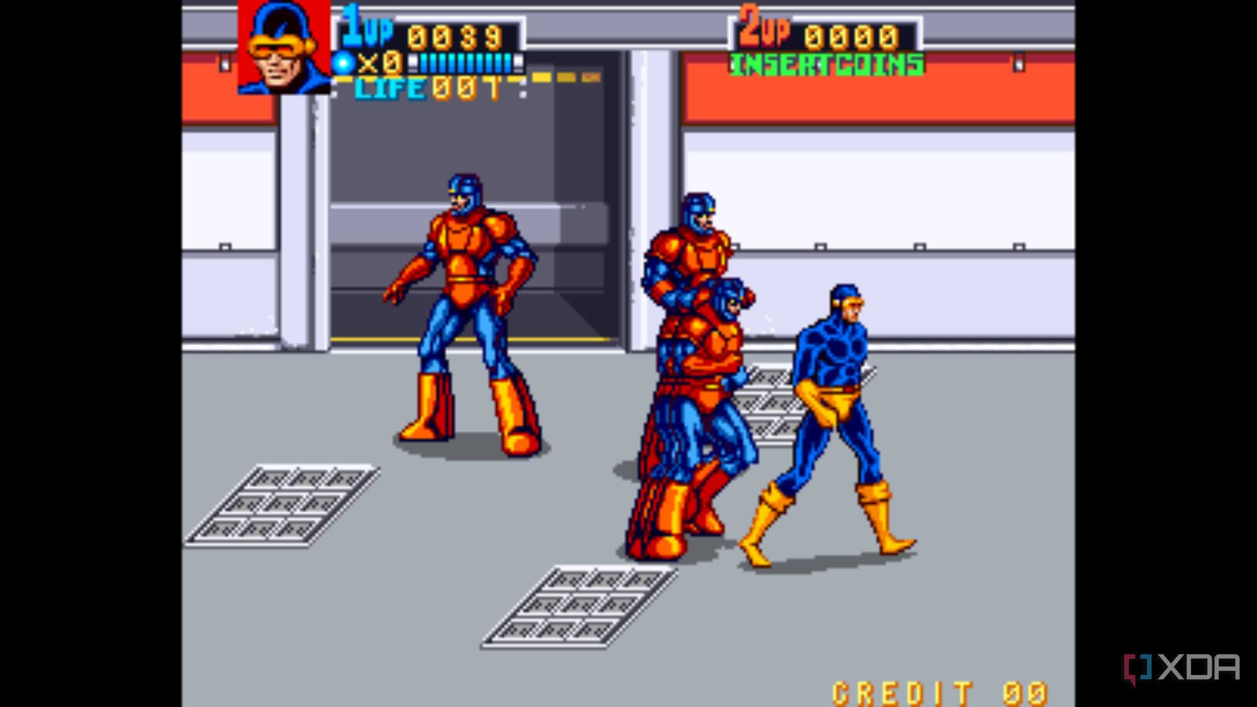 A screenshot from the arcade game X-Men.
