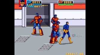 A screenshot from the arcade game X-Men.