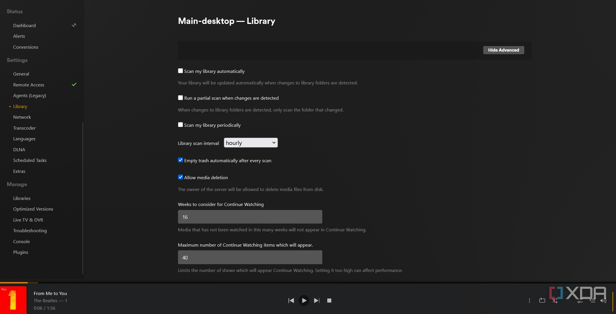 A screenshot of Plex's library panel