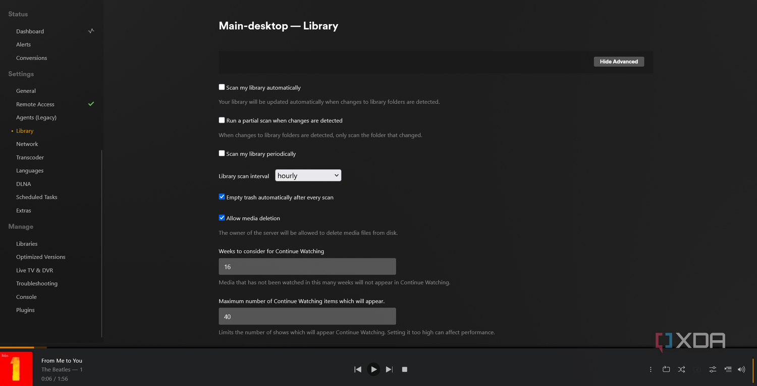 A screenshot of Plex's library panel