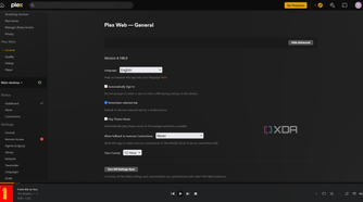 A screenshot of Plex's web setting panel