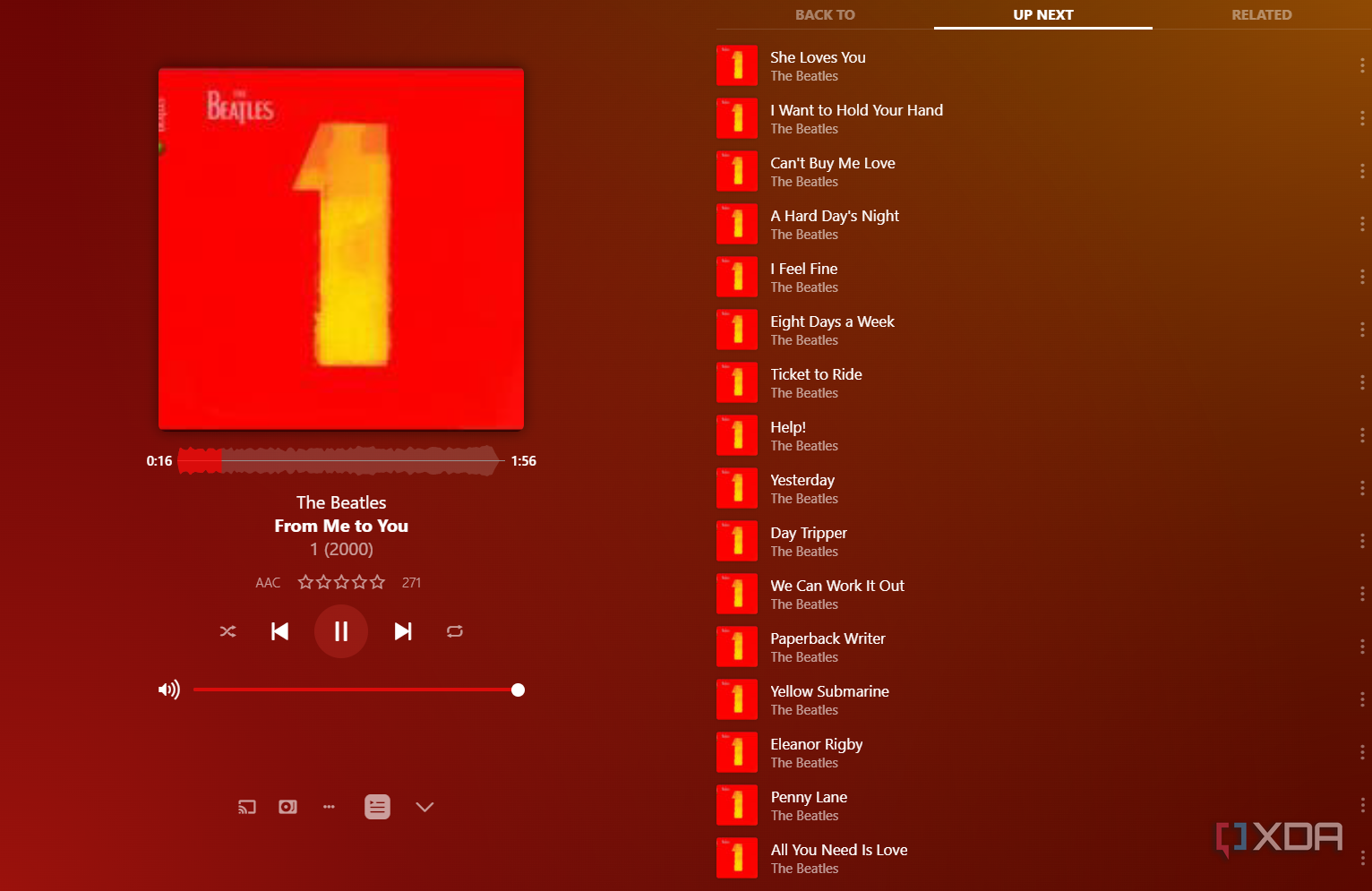 A screenshot of Plex's Plexamp music player