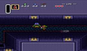 A screenshot from the 1991 SNES game The Legend of Zelda: A Link to the Past.