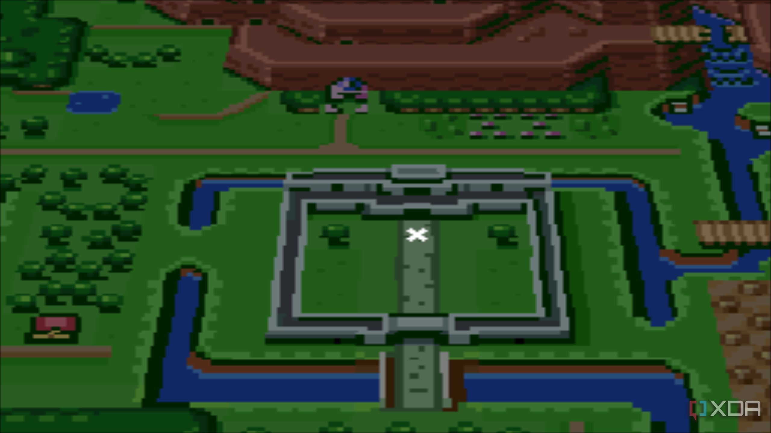 A screenshot from the 1991 SNES game The Legend of Zelda: A Link to the Past. 