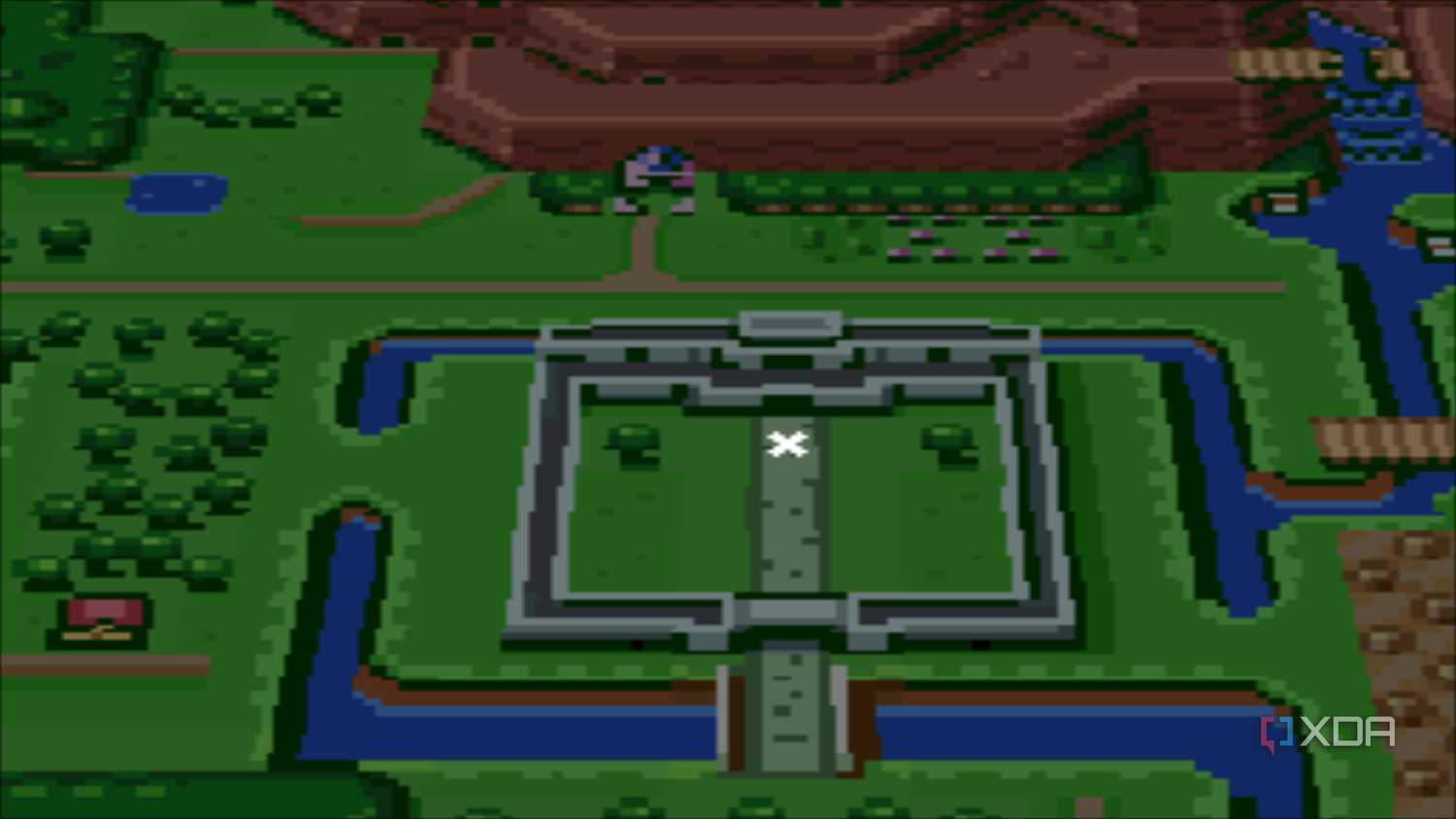 A screenshot from the 1991 SNES game The Legend of Zelda: A Link to the Past.