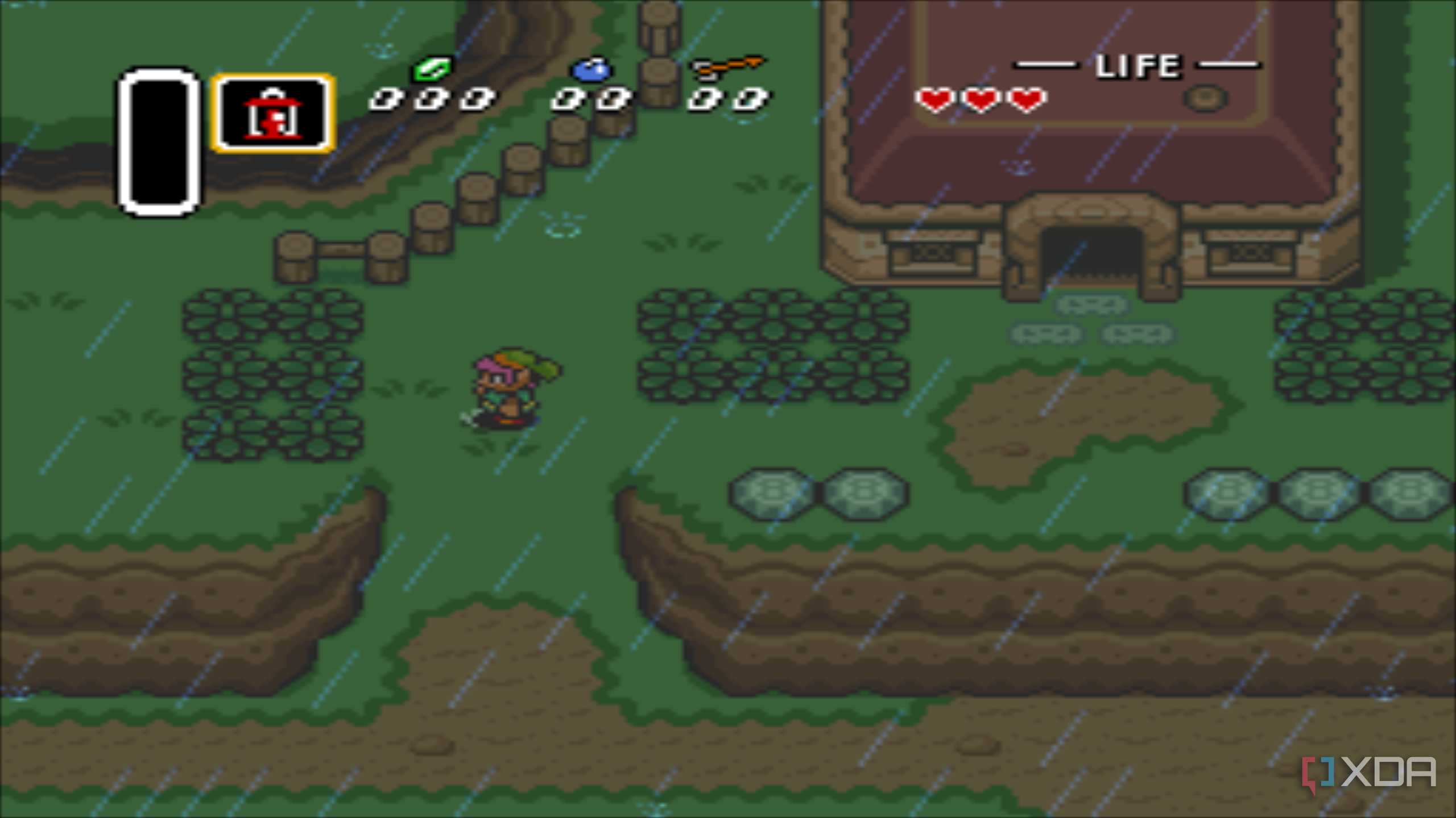 A screenshot from the 1991 SNES game The Legend of Zelda: A Link to the Past.