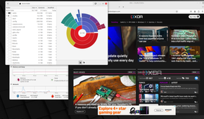 shows mint linux with open apps and utilities