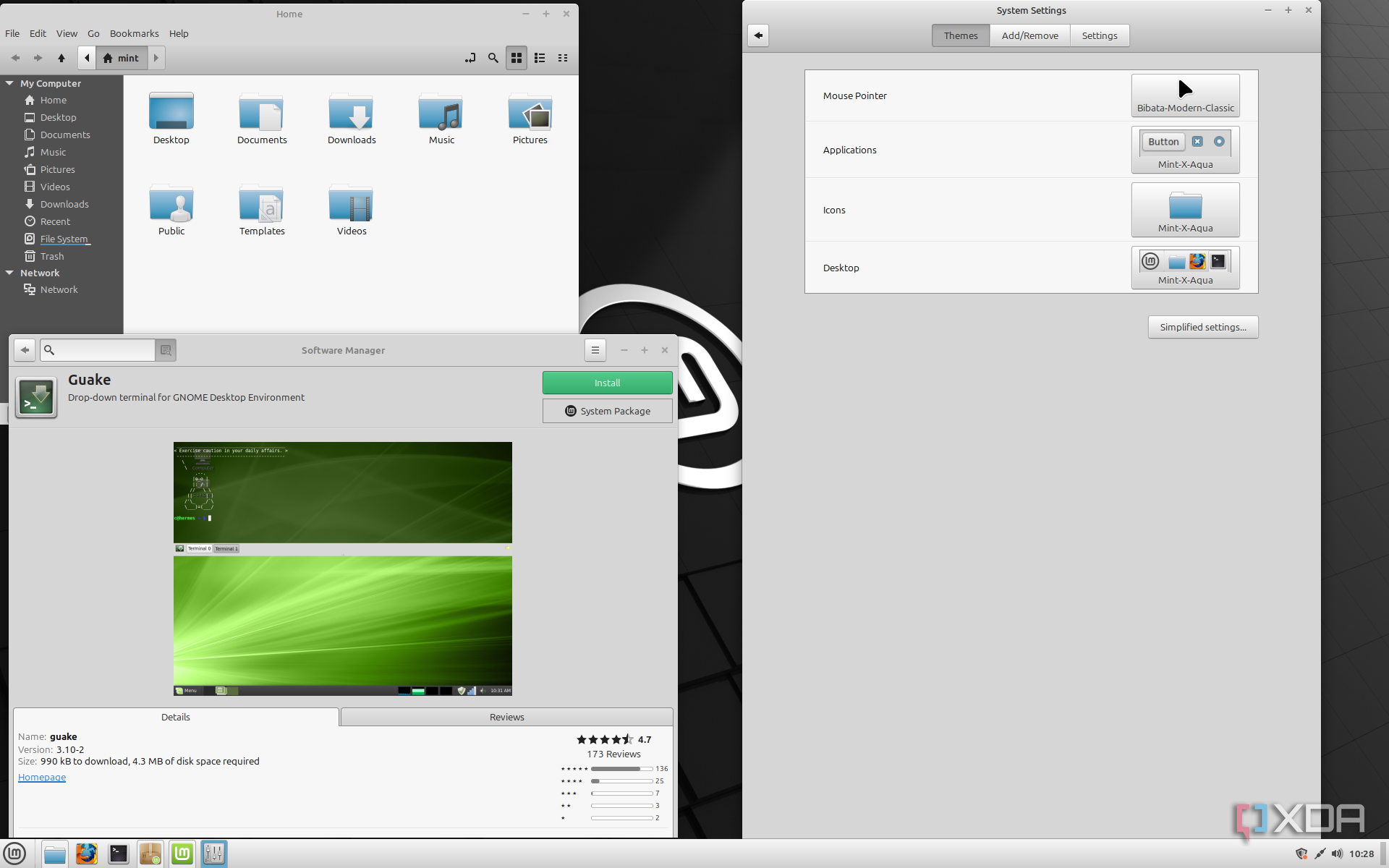 shows tweaking Mint themes