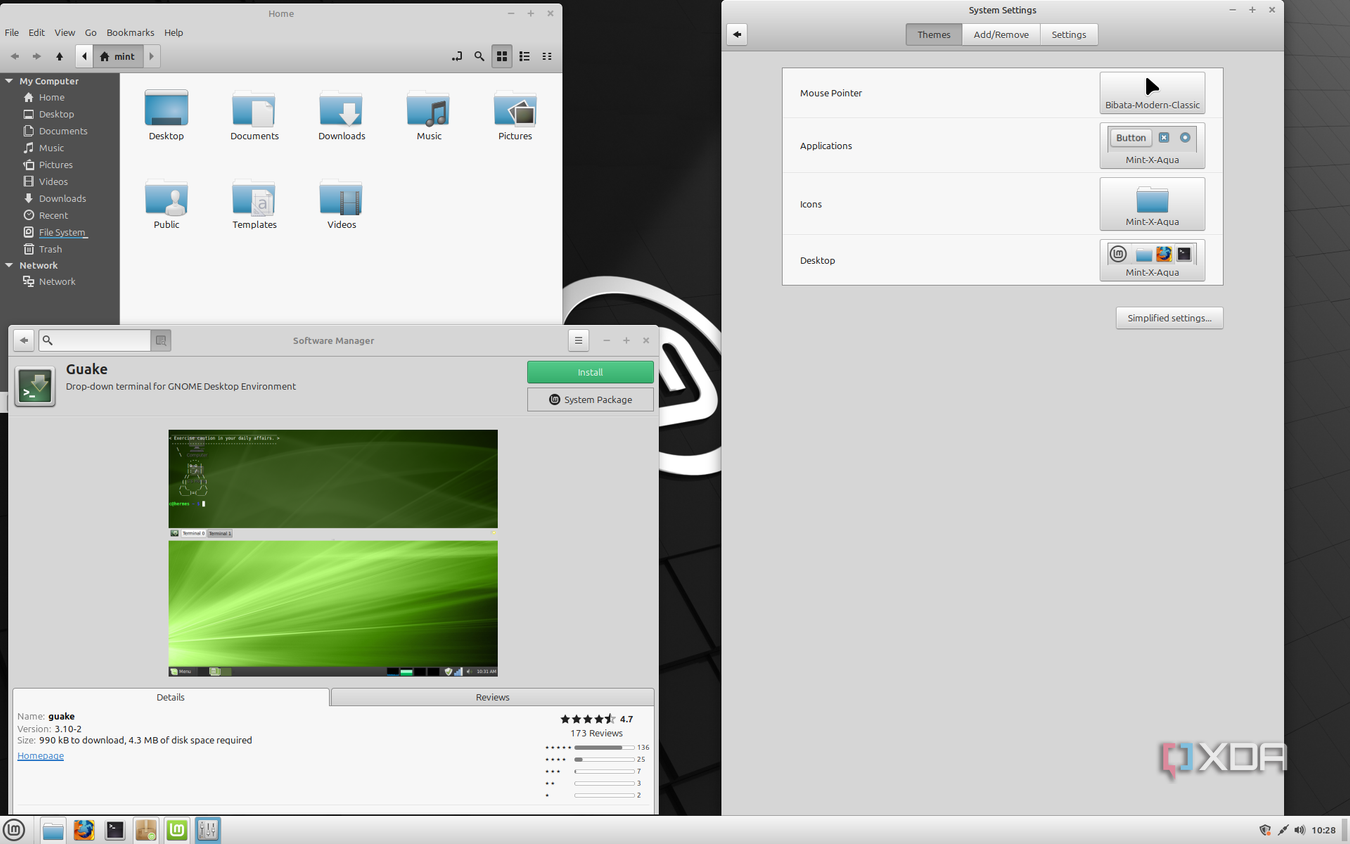 shows tweaking Mint themes