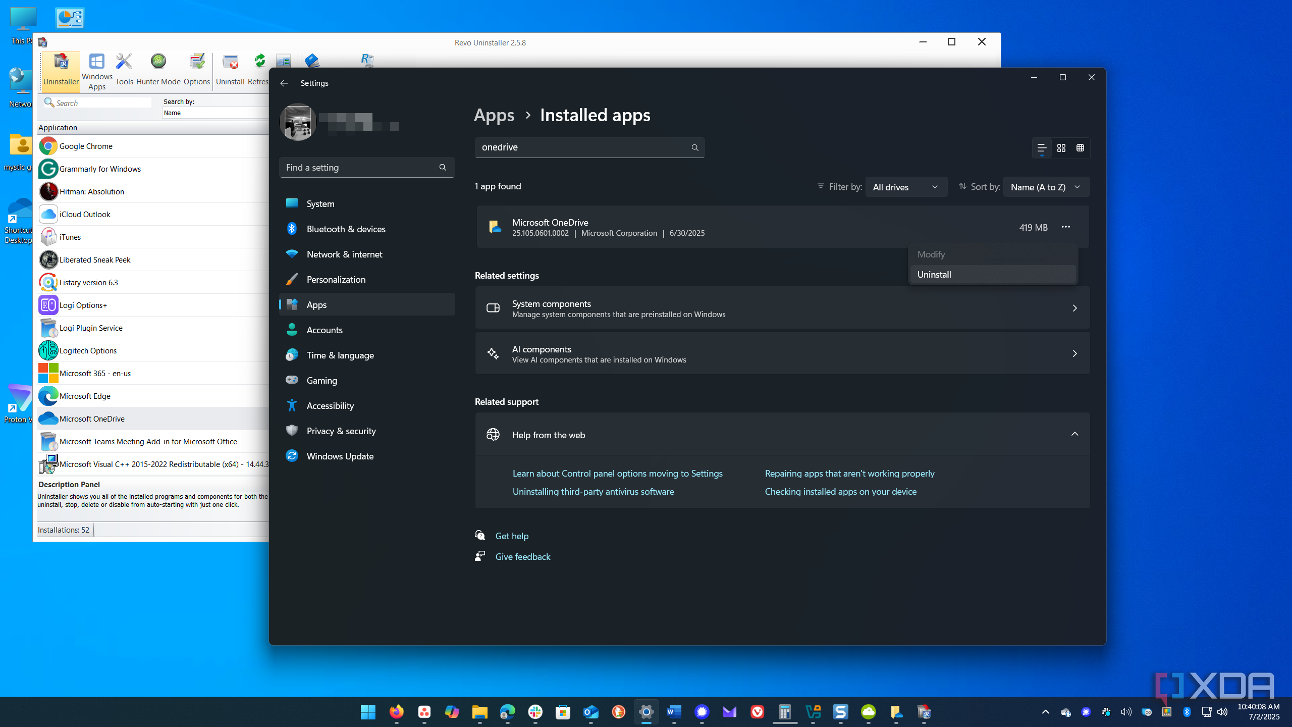 5 shows uninstalling OneDrive via Settings on Windows 11-1