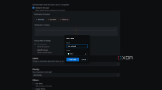 adding a label in donetick