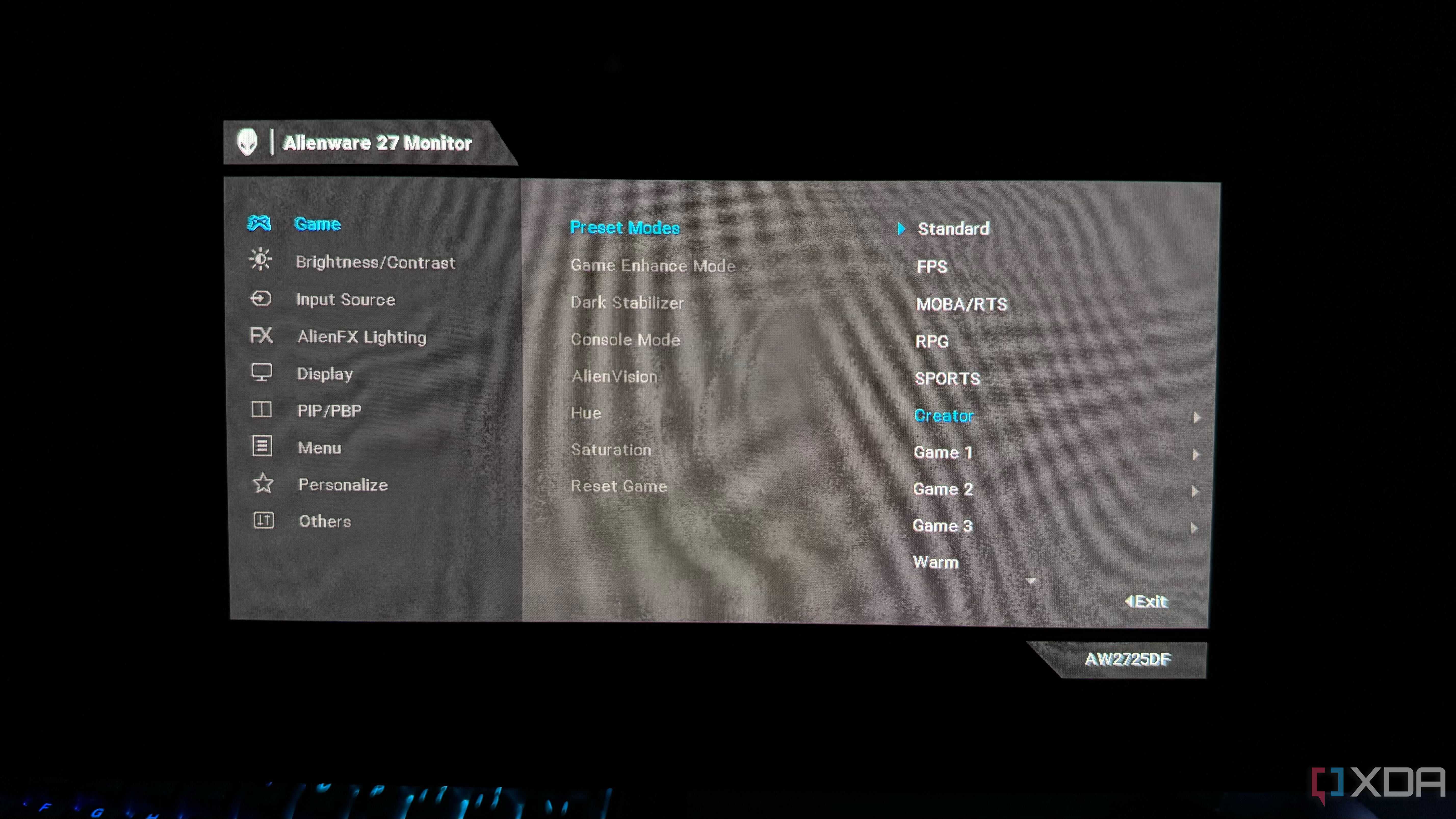 Alienware OSD color profile