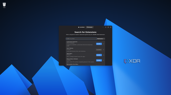 Screenshot of the Extension manager app on AnduinOS showing the extension search window