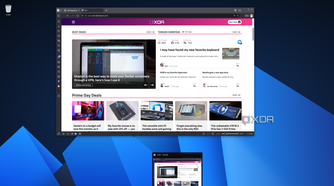 Screenshot of AnduinOS running Vivaldi and showing a window preview above the taskbar when hovering over the Vivaldi icon