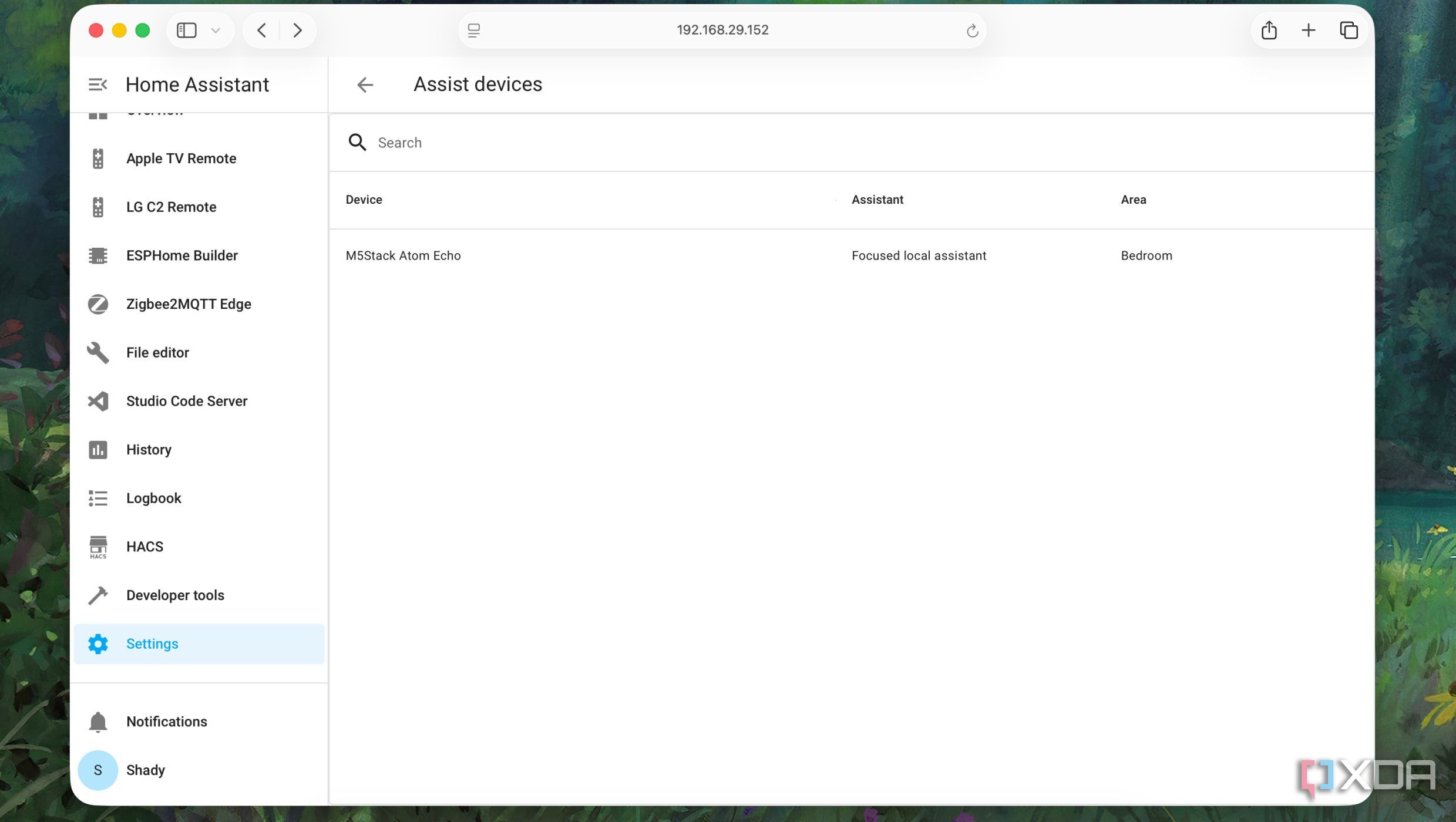 ATOM Speaker set as an Assist device